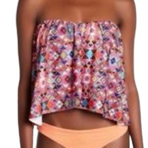 NWT Eco peace by Aqua Green drape convertible bikini top